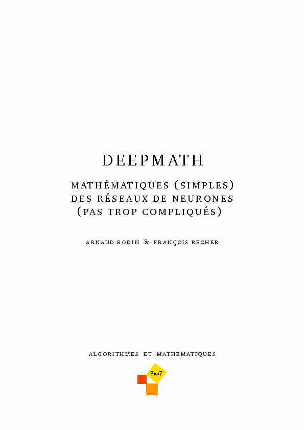 Deepmath - Mathématiques des réseaux de neurones