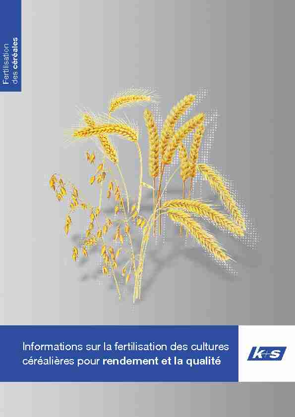 [PDF] Informations sur la fertilisation des cultures céréalières pour