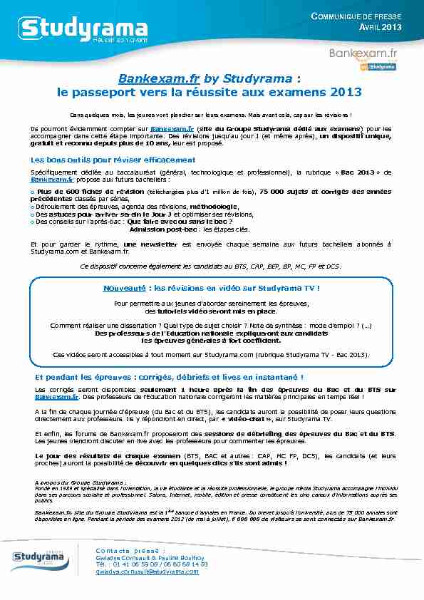 Bankexam.fr by Studyrama : le passeport vers la réussite aux