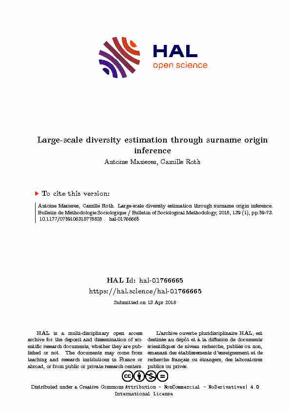 Large-scale diversity estimation through surname origin inference