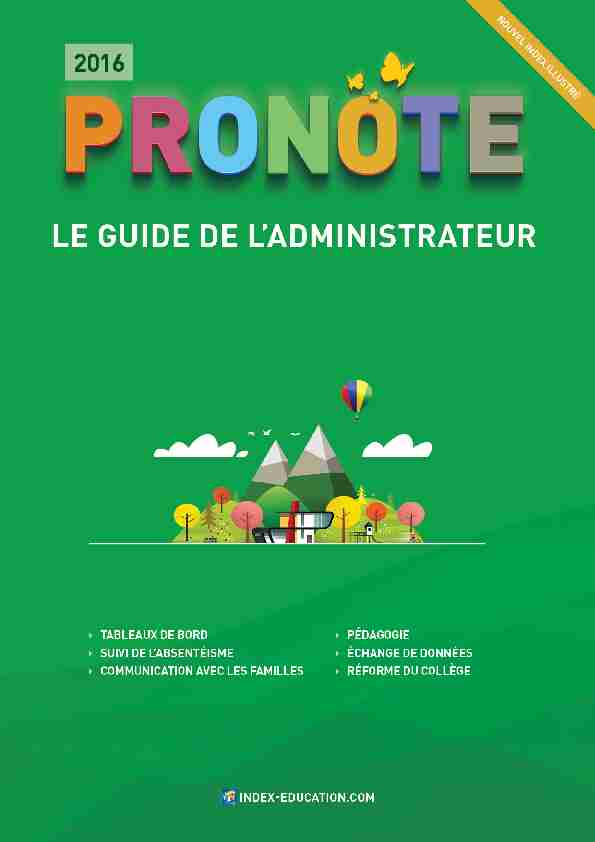 Le guide de lAdministrateur PRONOTE 2016 (PDF