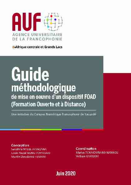 [PDF] Guide méthodologique de mise en place dune FOAD 2020