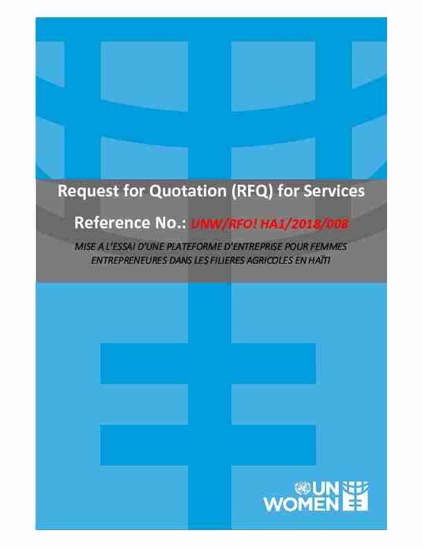 Request for Quotation (RFQ) for Services