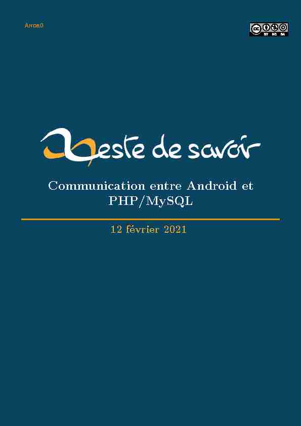 Communication entre Android et PHP/MySQL