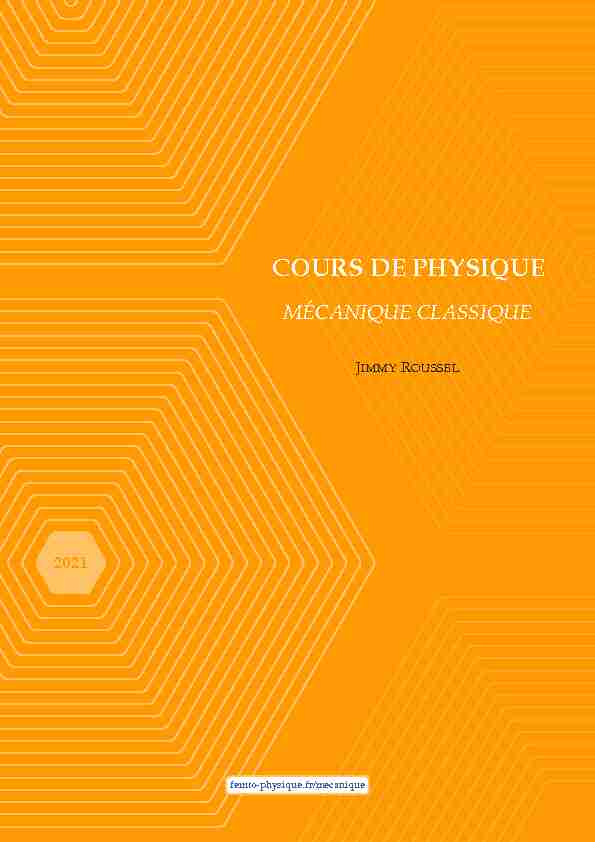 Cours de mécanique classique – femto-physique.fr