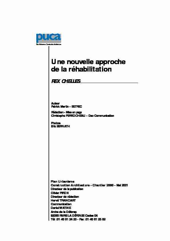 [PDF] Une nouvelle approche de la réhabilitation - Chantiernet