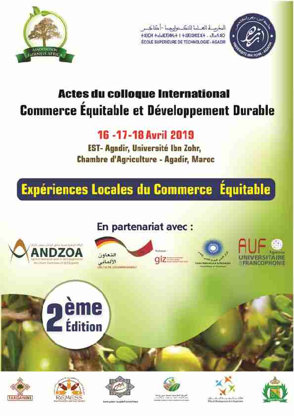 Commerce Equitable et Développement Durable: Expériences