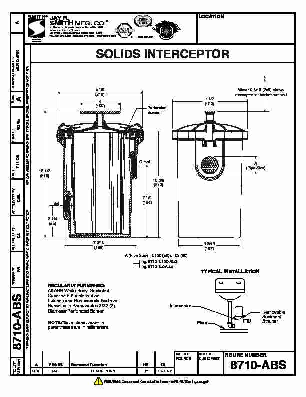 8710-ABS Solids Interceptor