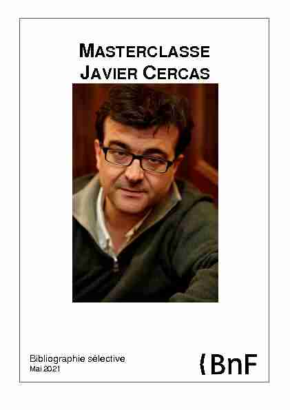 Javier Cercas (1962-) - Bibliographie