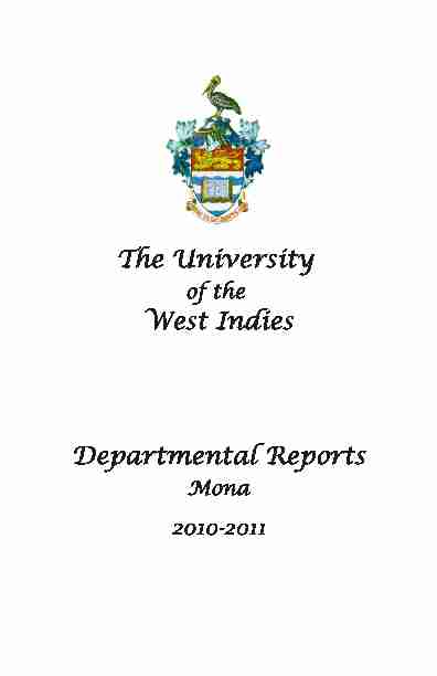 The University West Indies Departmental Reports