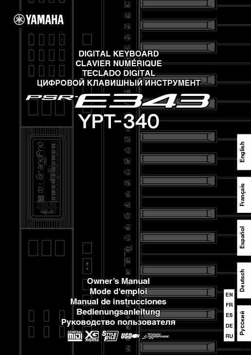 PSR-E343/YPT-340 Owners Manual