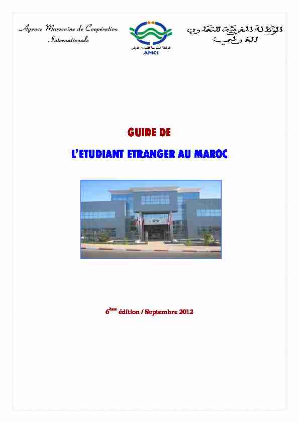 [PDF] GUIDE DE LETUDIANT ETRANGER AU MAROC - Walanta