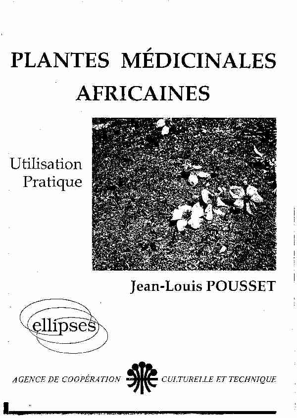 1 PLANTES MEDICINALES AFRICAINES