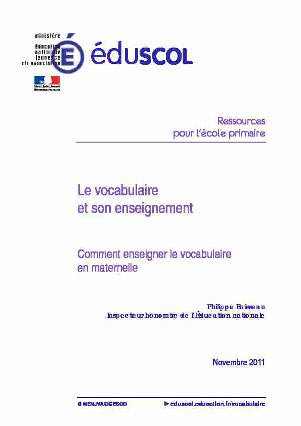 Comment enseigner le vocabulaire - Philippe Boisseau