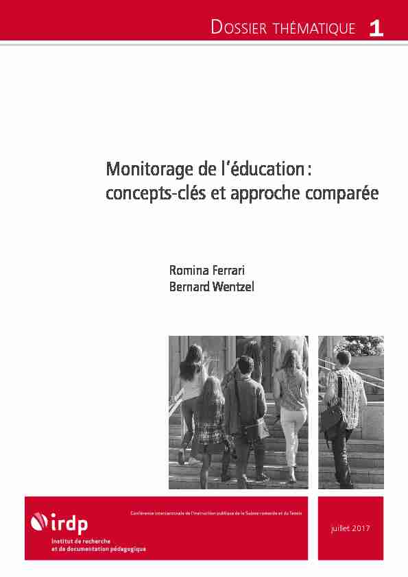 Monitorage de léducation : concepts-clés et approche comparée