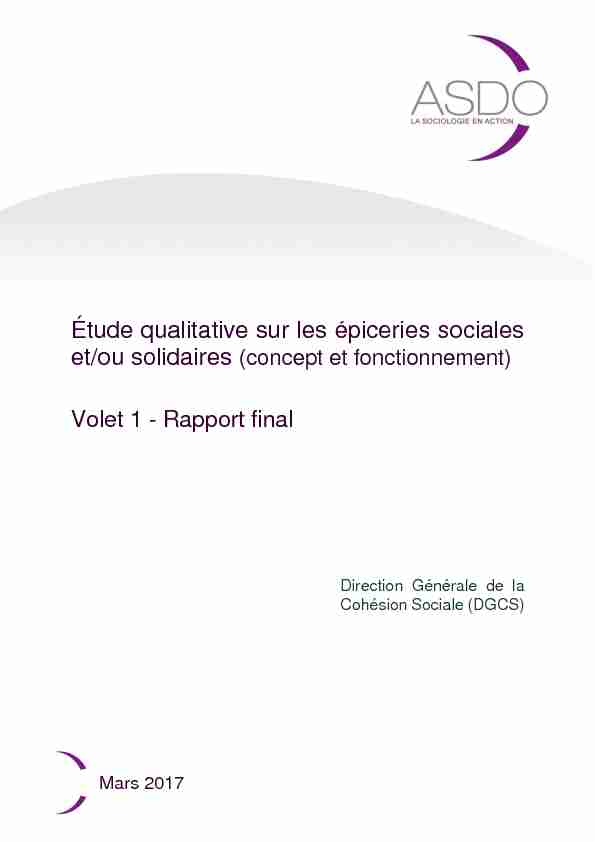Étude qualitative sur les épiceries sociales et/ou solidaires (concept