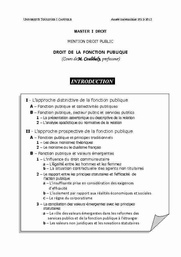 DROIT DE LA FONCTION PUBLIQUE - LEX PUBLICA: AIGUILLAGE