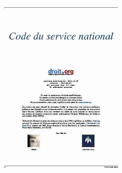 [PDF] Code du service nationalpdf