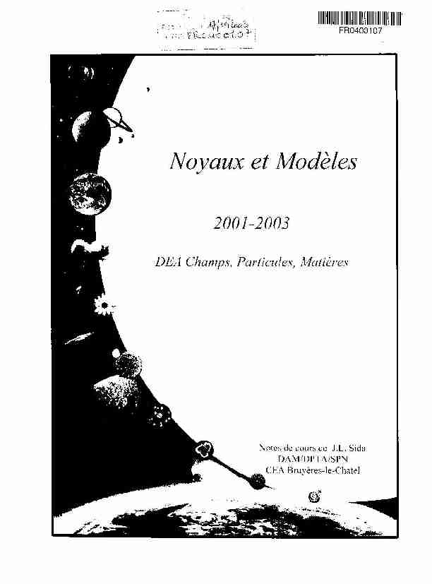 Noyaux et Modèles