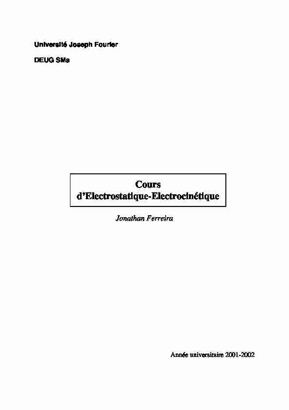 Cours dElectrostatique-Electrocinétique