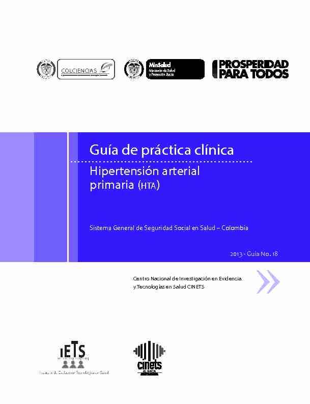 Guía de práctica clínica. Hipertensión arterial primaria (HTA)