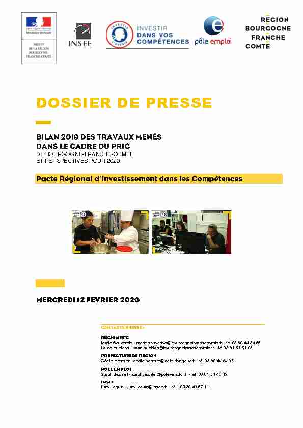 [PDF] Bilan 2019 des travaux menés dans le cadre du PRIC - Région