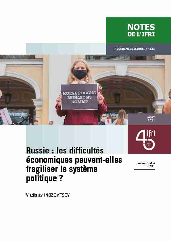 Russie : les difficultés économiques peuvent-elles fragiliser le