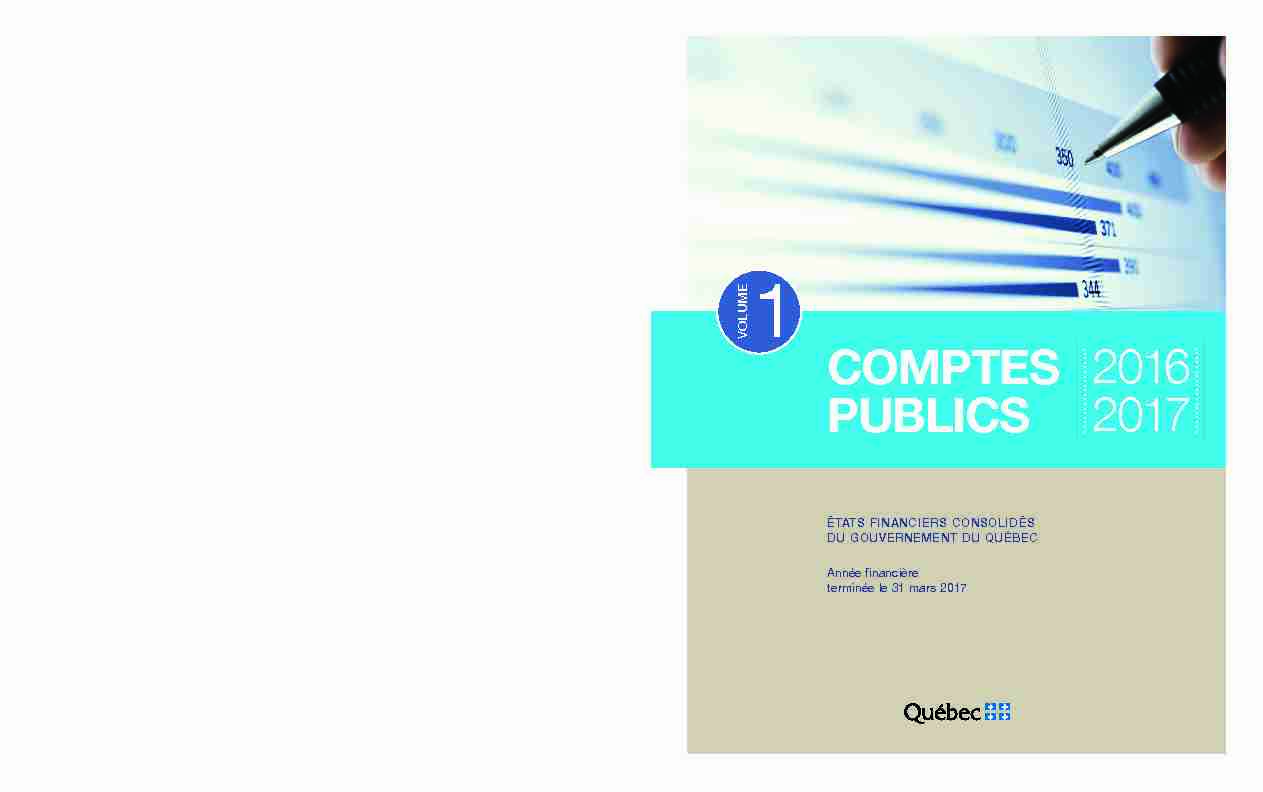 Comptes publics 2016-2017 - Volume 1