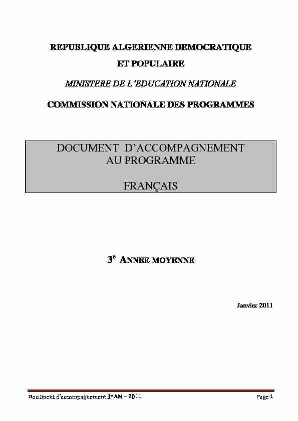 [PDF] DOCUMENT DACCOMPAGNEMENT AU PROGRAMME FRANÇAIS