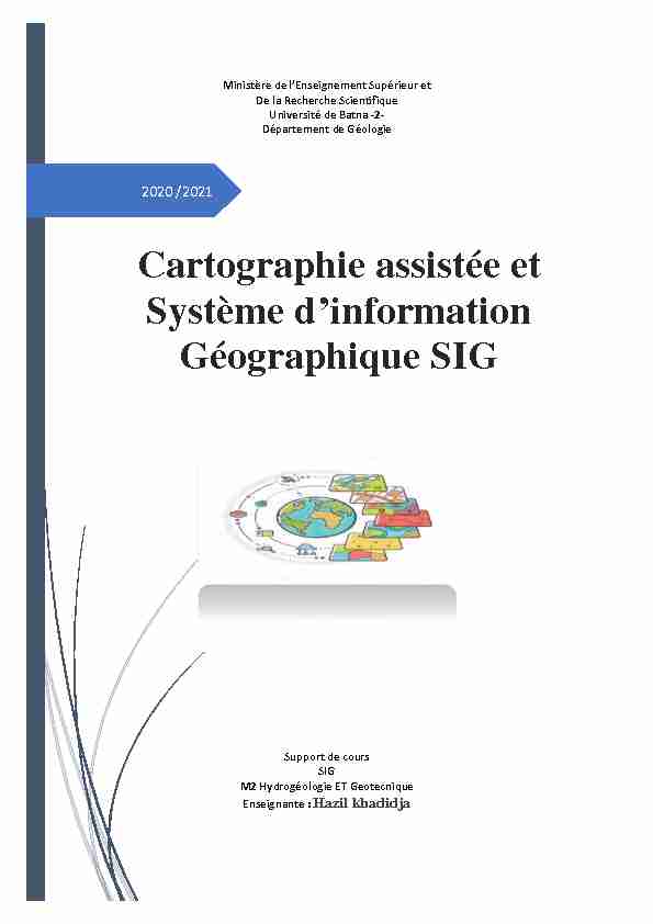 Cartographie assistée et Système dinformation Géographique SIG