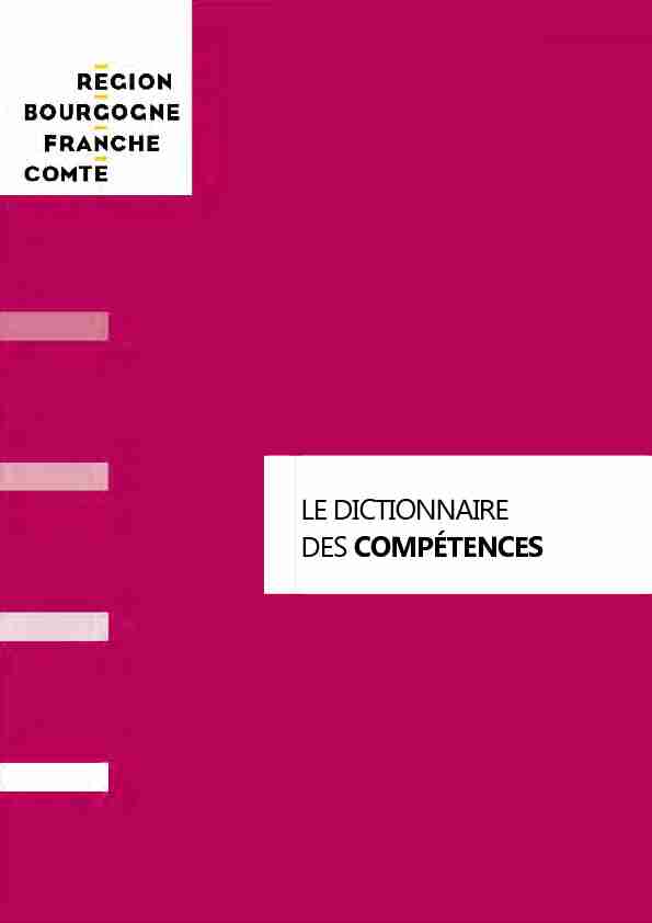 [PDF] Dictionnaire des compétences siège - Version 2 - novembre 2015