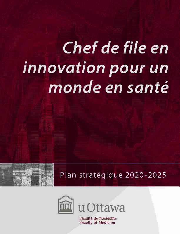Plan stratégique 2020-2025 de lUniversité dOttawa de la Faculté