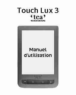 [PDF] Manuel dutilisation Touch Lux 3 - Decitre