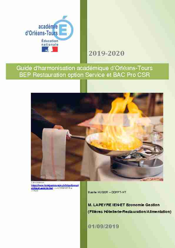 Guide dharmonisation académique dOrléans-Tours BEP