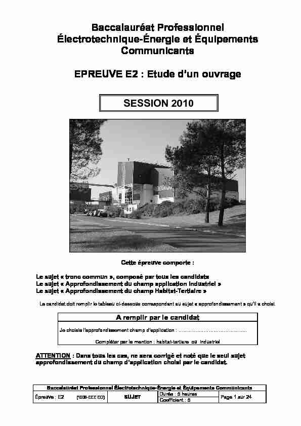 [PDF] Baccalauréat Professionnel Électrotechnique-Énergie et