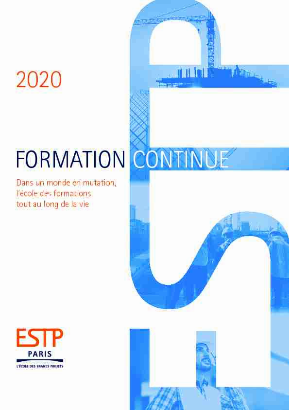 [PDF] FORMATION CONTINUE 2020 - ESTP