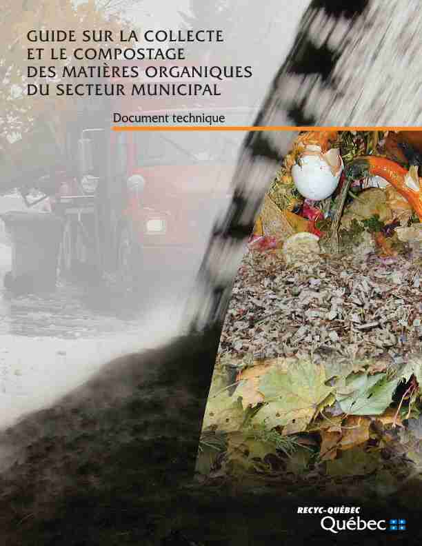 [PDF] Guide sur la collecte et le compostage des matières organiques du