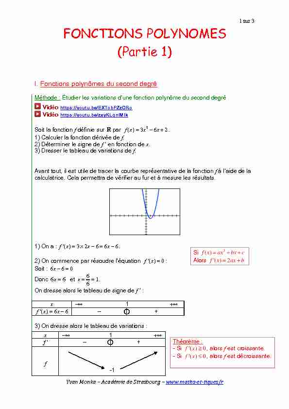 [PDF] FONCTIONS POLYNOMES - maths et tiques
