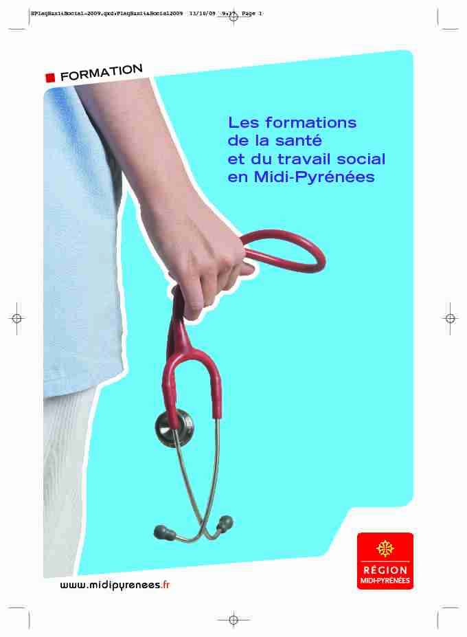 Les formations de la santé et du travail social en Midi-Pyrénées