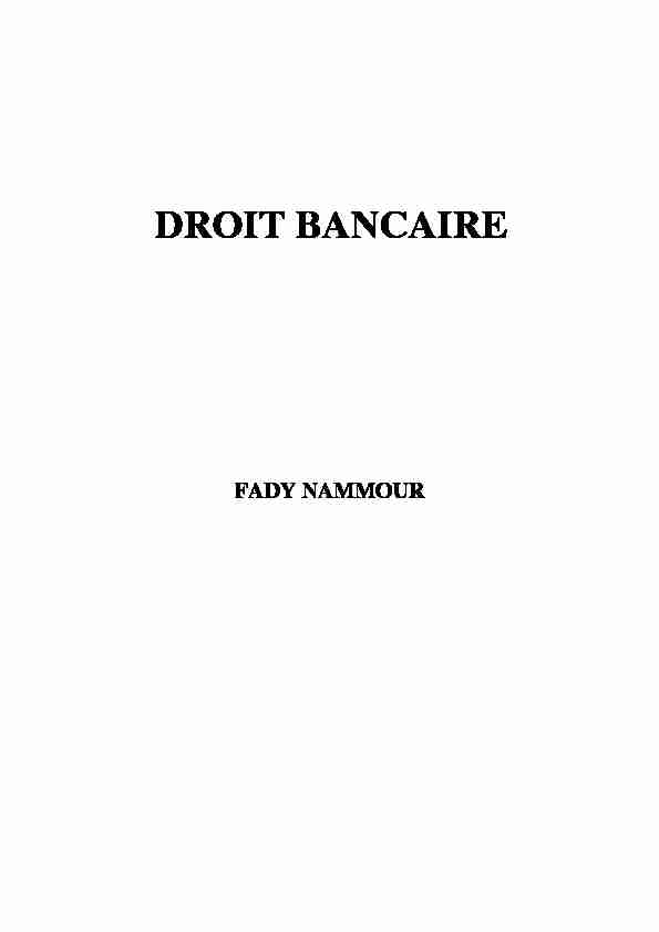 [PDF] DROIT BANCAIRE