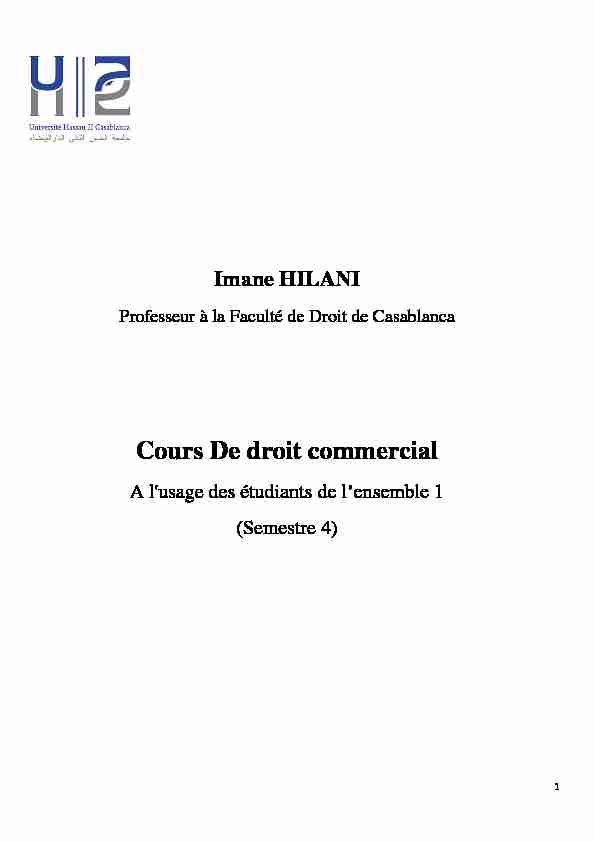 [PDF] Cours De droit commercial - fdcma