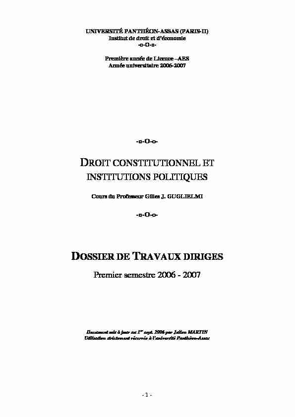 [PDF] DROIT CONSTITUTIONNEL ET INSTITUTIONS POLITIQUES