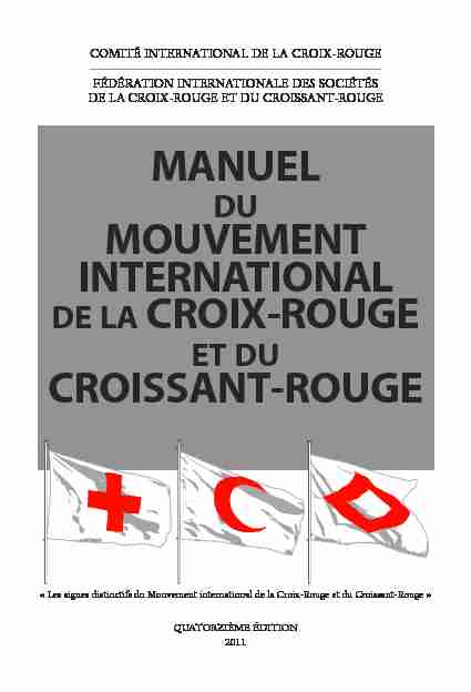 MANUEL DU MOUVEMENT INTERNATIONAL DE LA CROIX