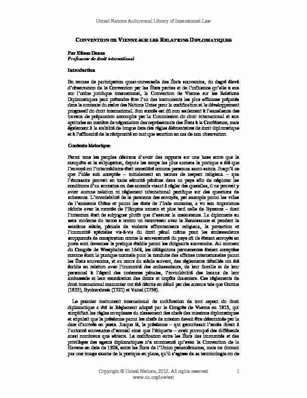 [PDF] Convention de Vienne sur les Relations Diplomatiques