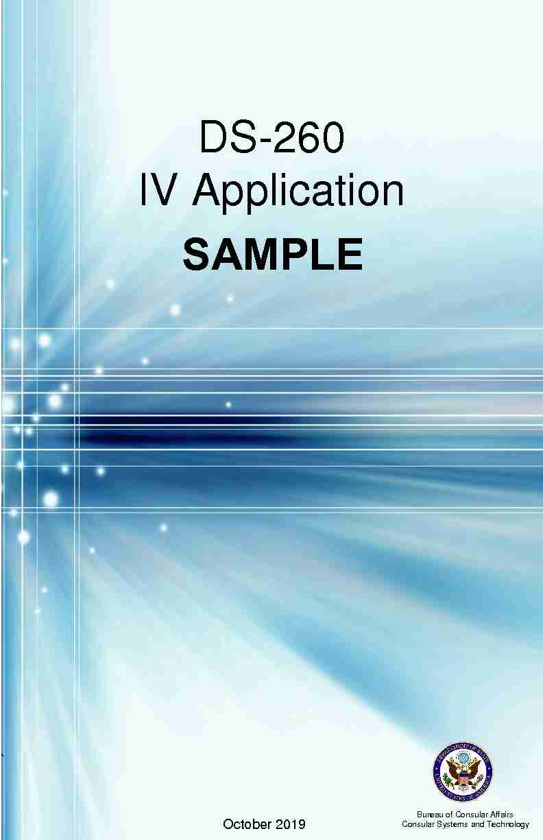 DS-260 IV Application SAMPLE