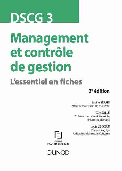 [PDF] DSCG 3 Management et contrôle de gestion - Dunod