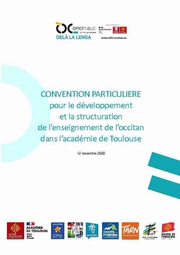 CONVENTION PARTICULIERE pour le développement et la