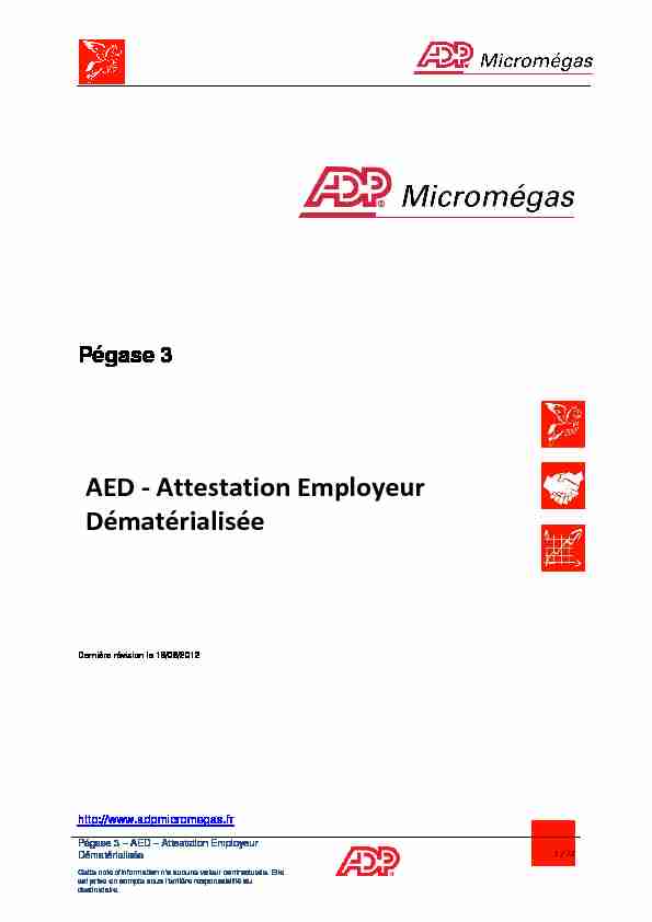 Pégase 3 – AED – Attestation Employeur Dématérialisée