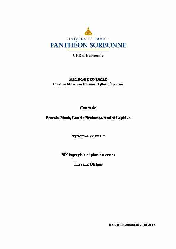 [PDF] Dossier TD - Paris School of Economics