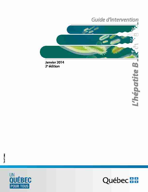 Guide dintervention sur lhépatite B - Janvier 2014 - 2e édition